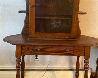 Table with Display Cabinet Attached