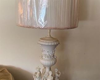 Bisque Lady Figural Lamps, 
