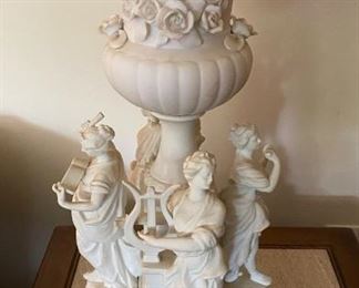 Bisque Lady Figural Lamps, 