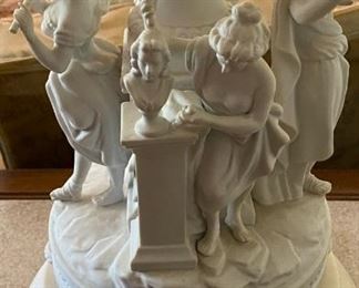 Bisque Lady Figural Lamps, 