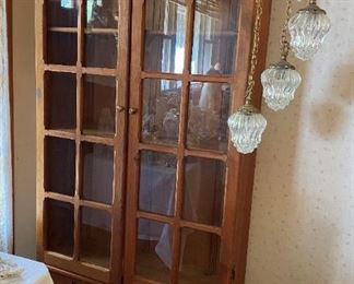Double Door Glass Front Storage Cabinet,
