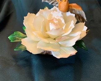 Andrea by Sadek Porcelain Flower with Bird