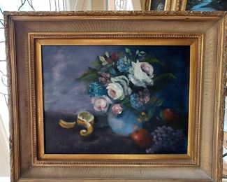 Double Delight Original Oil on Canvas by Brenda Phillips Signed Framed