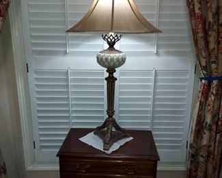 Elegant Tall Tripod Lamp with Bell Shade