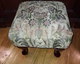 Nicely Upholstered Queen Anne Style Ottoman Footstool