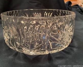 Polish Hand Cut Crystal Bowl with Starbust Design