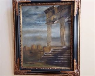 Roma 1998 Oil on Canvas Painting by Brenda Phillips Signed Framed