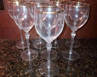 Set of 8 Elegant Lenox Madison Park Water Goblets Gold Trim
