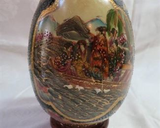 Vintage Chinese Satuma Hand Painted Cloisonne Egg