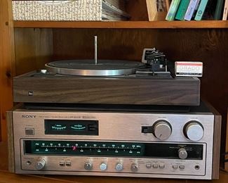 VINTAGE STEREO SYSTEM | Including a Sony STR-4800 SD combination amplifier (tested working), a DUAL 1237 belt drive turntable with a Grado ZTE+1 head (needs servicing), and a pair of Cambridge KLH bookshelf speakers 