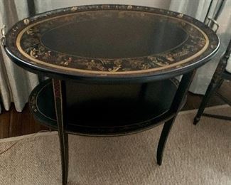 Painted tole tray table