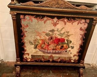 Antique fireplace screen
