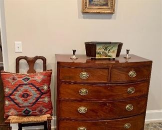 Antique mahogany bow front chest #2