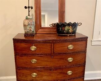 Antique mahogany bow front chest #3