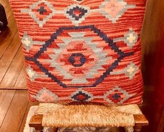 Woven textile pillow