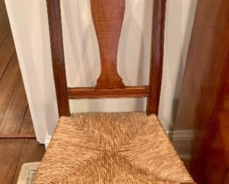 Antique Queen Anne rush seat side chair (1 available)