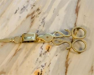 Brass candle wick scissors