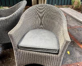 Kingsley Bate Woven Wicker Dining Chair with cushion 