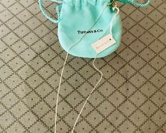 Tiffany and Co. sterling silver bean necklace; never worn