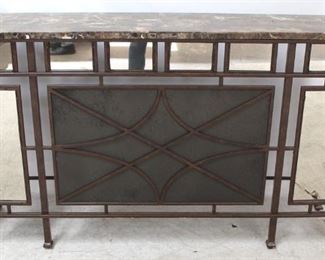 25 - Chelsea House Reno mirrored console marble top 36 x 64 x 18