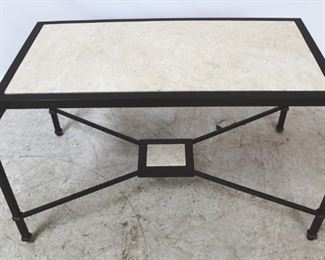 64 - Jonathan Charles marble top coffee table 20 x 25 1/2 x 16