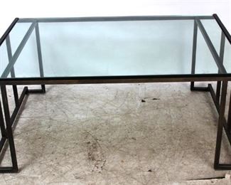 66 - Jonathan Charles glass top coffee table 20 x 48 x 34