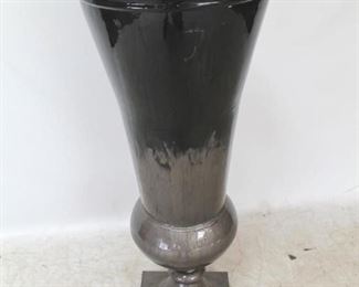 68 - Large metal planter from Jonathan Charles / Chelsea House showroom 42 1/2" tall