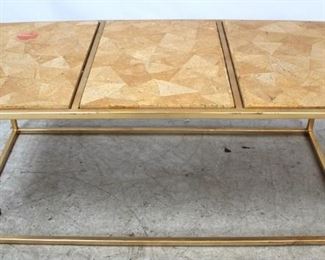 71 - Jonathan Charles marble top coffee table 18 1/2 x 48 x 24