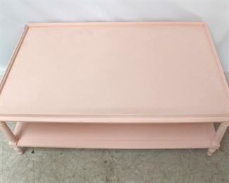 82 - Jonathan Charles pink coffee table 18 1/2 x 48 x 29