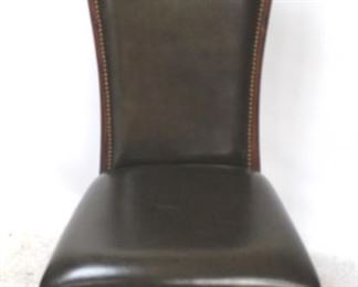 97 - Jonathan Charles leather side chair 45 x 22
