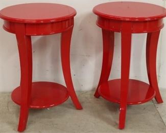 123l - Butler Red pair end tables 26 x 18