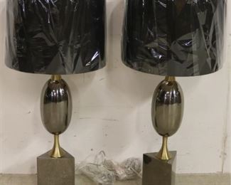 161l - Modern History Caulder Pair of Lamps 33 1/2 tall