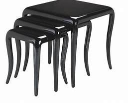 241l - Valencia nesting tables by Alden Parkes Black laquer 24 x 24 x 24