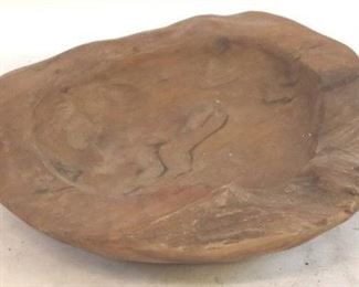 261l - Carved wood dough bowl 15 1/2 x 14