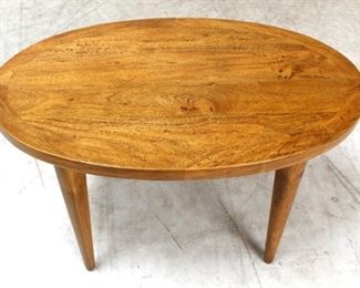 349 - Jonathan Charles oval wood table 18 x 30 x 18