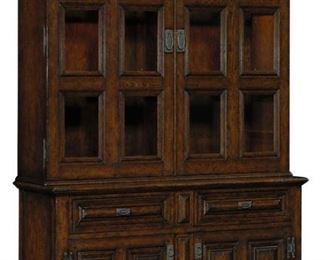 455 - Jonathan Charles Tudorbethan dark oak cabinet 92 x 52 x 15