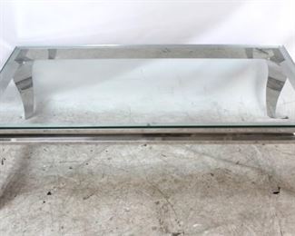 518 - Chelsea House glass top coffee table 17 x 50 1/2 x 28