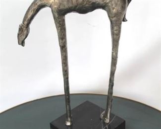595 - Chelsea House marble base horse statue 21 1/2 x 13