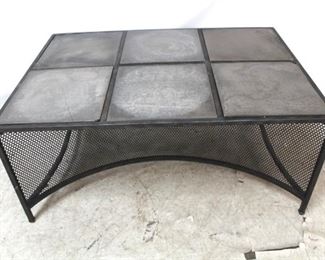 612 - Chelsea House slate top coffee table as is - cracked slate 21 x 48 x 33 1/2