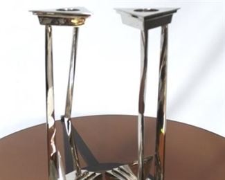 630 - Chelsea House pair metal candle holders 18" tall