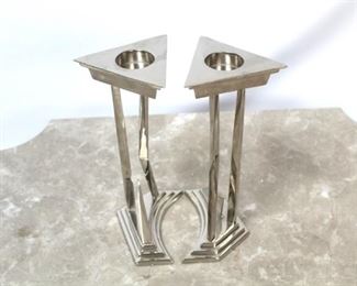 679 - Chelsea House pair metal candle holders 12 1/2" tall