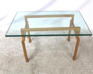 704 - Chelsea House glass top table 18 x 20 x 31