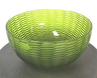 898 - Chelsea House green glass bowl 14" round