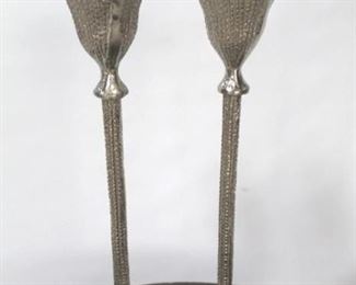996 - Chelsea House pair metal candle holders 17 1/2" tall