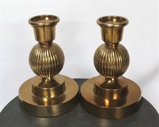 1002 - Chelsea House pair brass candle holders 11 1/2" tall