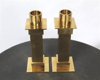 1019 - Chelsea House pair brass candle holders 8 1/2" tall