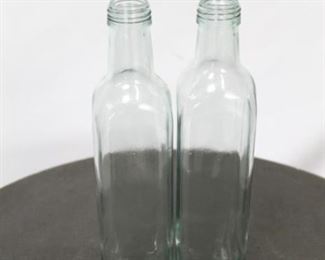 1139 - Chelsea House pair glass bottles 10" tall