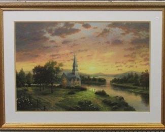 9015x - Sunrise Chapel Giclee by Thomas Kinkade 29 x 39