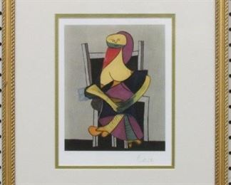 9020 - Donna Seduta Print Plate Signed by Pablo Picasso 14 1/2 x 17