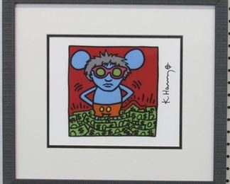 9032 - Andy Mouse Print Plate Signed by Keith Haring 18 x 16